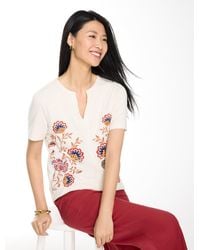 Talbots - Embroidered Short Sleeve Top - Lyst
