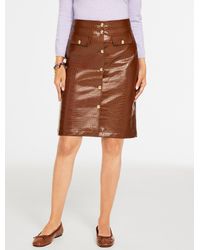 Talbots - Croc Faux Leather A-line Skirt - Lyst