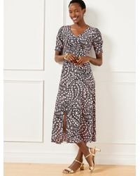 Talbots - Smocked Sleeve Midi Dress - Lyst
