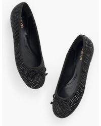 Talbots - Blair Rhinestone Suede Ballet Flats - Lyst