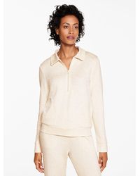 Talbots - Airknit Stretch Nep Johnny Collar Half-zip Pullover Sweater - Lyst