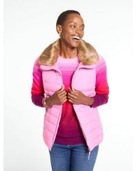 Talbots - Faux Fur Collar Puffer Vest - Lyst