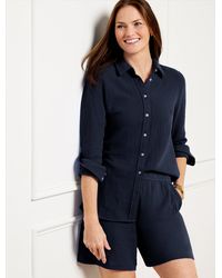 Talbots - Airy Gauze Button Front Shirt - Lyst