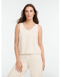 Talbots - Lightweight Woven Stretch Double V-neck Tank Top - Lyst