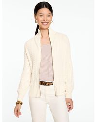 Talbots - Cable Knit Full-zip Cardigan Sweater - Lyst