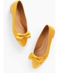 Talbots - Edison Bow Satin Flats - Lyst