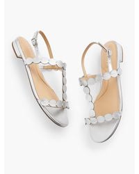 Talbots - Keri Dot Metallic Leather Flat Sandals - Lyst