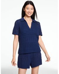 Aqua Club - Open-knit Popover Shirt Shirt Cover-up - Lyst