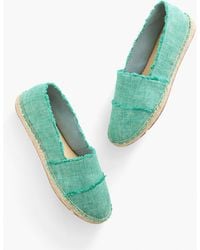 Talbots - Izzy Frayed Washed Linen Espadrille Flats - Lyst