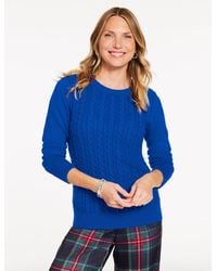 Talbots - Cable Knit Crewneck Sweater - Lyst