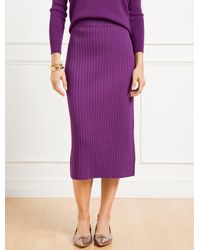 Talbots - Ribbed Midi Skirt - Lyst