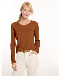 Talbots - Pima V-neck T-shirt - Lyst