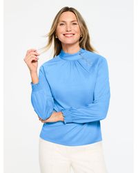 Talbots - Mockneck Knit Blouse - Lyst