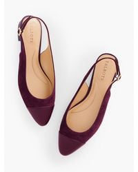 Talbots - Edison Suede Nappa Slingback Flats - Lyst