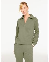 Talbots - Cozy Fleece Johnny Collar Pullover Sweater - Lyst