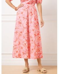 Talbots - Fresh Poplin Seamed Midi Skirt - Lyst