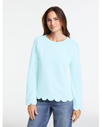 Talbots - Scalloped French Terry Sweatshirt - Lyst