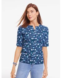 Talbots - Elbow Sleeve Split Neck T-shirt - Lyst