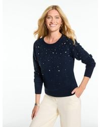 Talbots - Embellished Crewneck Sweater - Lyst