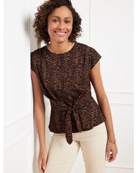 Talbots - Tie Front Crewneck T-shirt - Lyst