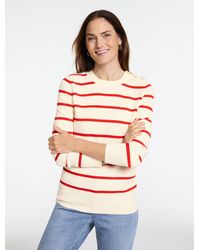 Talbots - Button Crewneck Sweater Pullover - Lyst