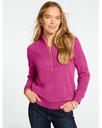 Talbots - Microfleece Quarter-zip Pullover Sweater - Lyst