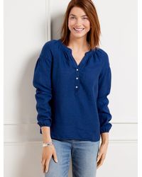 Talbots - Lantern Sleeve Linen Top - Lyst