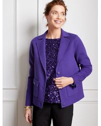 Talbots - Double Face Wool Blend Cropped Jacket - Lyst