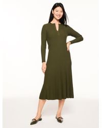 Talbots - Fit & Flare Ribbed Midi Dress - Lyst