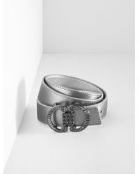 Talbots - Reversible Metallic Crystal Pebble Leather Belt - Lyst