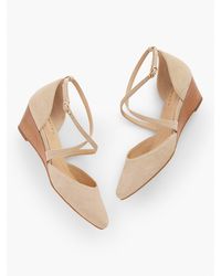 Talbots - Laney Crisscross Suede Wedges - Lyst