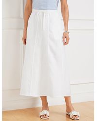 Talbots - Linen Drawstring Midi Skirt - Lyst