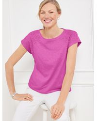 Talbots - Embroidered Dropped Shoulder T-shirt - Lyst