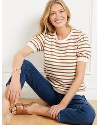 Talbots - Button Shoulder Crewneck Sweatshirt - Lyst