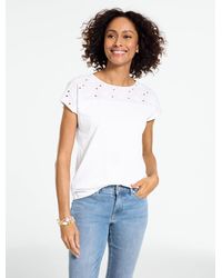 Talbots - Eyelet Shoulder Crewneck T-shirt - Lyst