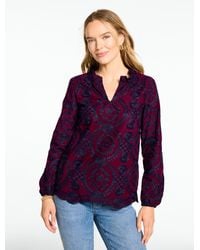 Talbots - Floret Medallion Embroidered Top - Lyst