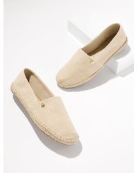 Talbots - Izzy Metallic Linen Espadrille Flats - Lyst