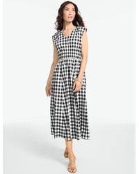 Talbots - Poplin Fit & Flare Midi Dress - Lyst