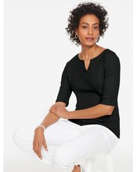 Talbots - Elbow Sleeve Split Neck T-shirt - Lyst
