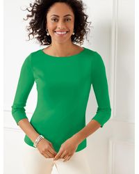 Talbots - Solid Bateau Neck T-shirt Pima Cotton - Lyst