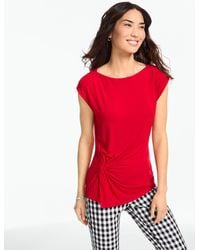 Talbots - Platinum Jersey Side Twist Sleeveless Shell Top - Lyst