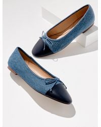 Talbots - Ansly Denim Nappa Ballet Flats - Lyst