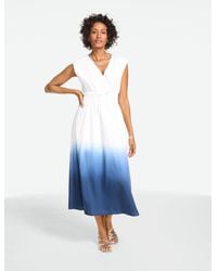 Talbots - Poplin Fit & Flare Midi Dress - Lyst