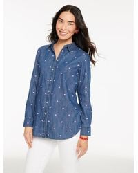 Talbots - Denim Button Front Shirt - Lyst