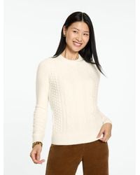Talbots - Mixed Cable Knit Crewneck Sweater - Lyst