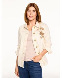 Talbots - Embroidered Denim Shirt Jacket - Lyst