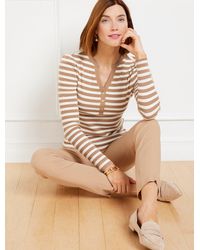 Talbots - Royal Stripe Ribbed Henley T-shirt - Lyst