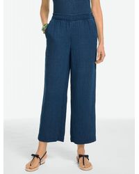 Talbots - Cotton Gauze Straight Crop Pull-on Pants - Lyst