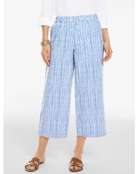 Talbots - Linen Wide Crop Pull-on Pants - Lyst