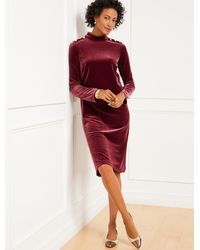 Talbots - Velvet Button Shift Dress - Lyst